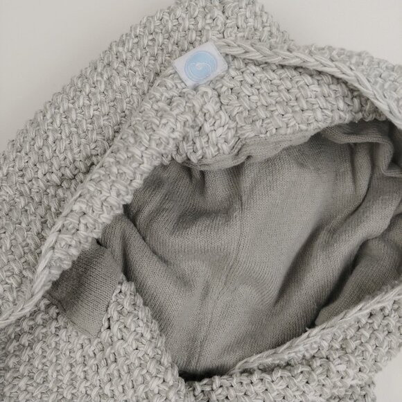 Beba Bean Heather Gray Knit Double-Breasted Hooded Jacket Size 6-12 Months - Picture 6 of 12